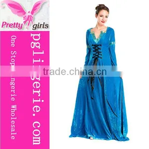 Blue Sexy Dress Long Evening Gown For Mature Woman thumbnail-1