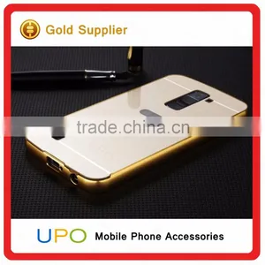 [UPO] Luxury 2 in 1 Metal Aluminum Bumper Electroplating Mirror Back Cover Shockproof Phone Case for LG K7 thumbnail-3