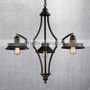 Brief Style European Chandelier, American Concise and New Iron Pendant Lamp, Asian New Three Light Chandelier With Edison Bulbs thumbnail-1
