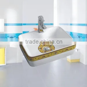 OEM Acceptable Bathroom Porcelain Bathroom Sink Chinese Style Fiber Wash Basins thumbnail-2