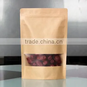 High Quality Food Grade Brown Kraft Food Packaging Paper Bags With Window thumbnail-4