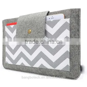 Wool Felt Sleeve Canvas Bag for Ipad Tablet pc Cover for Macbook Case thumbnail-2