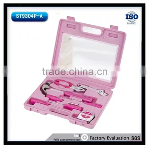 9Pcs Mini Transparent Pink Hand Tool Kit For Women thumbnail-1