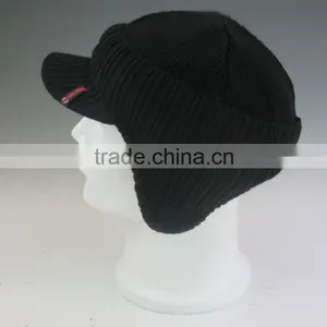 Knitted Winter Beanie Hat With Bill thumbnail-5