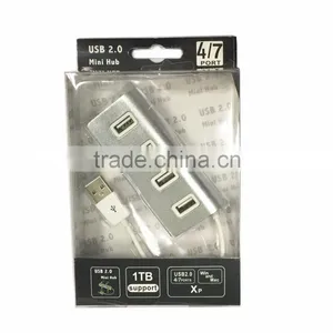 High-end Mini Silver Metal 4 Ports 2.0 USB Hub Aluminium thumbnail-5
