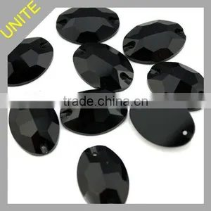 High Quality Jet Oval Sew On Rhinestone DIY Accessories thumbnail-1
