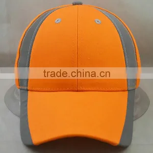 3M Light-reflecting Neon Orange Cap 8 Panels Cap 58cm for Adult With Hook and Loop Adjust Back. thumbnail-1