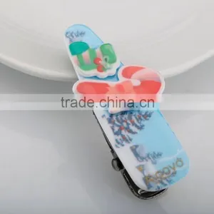 Christmas Hair Clip With Snowman and Glove Ornament Funny Kids Alligator Hair Clip thumbnail-5