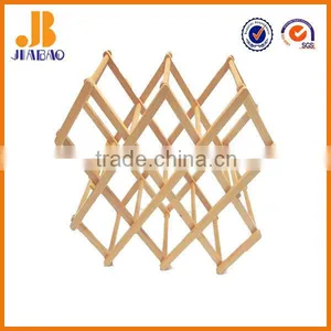 Folding Wooden Wine Rack Accommodate 8 Bottle thumbnail-1