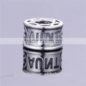 New Fashion Silver Bead Handcraft Custom Silver Charm Hollow Out Round Silver Bead Engraved S925 Fashion Jewelry T045 thumbnail-5
