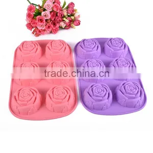 Unique Rose Shape Food Grade Silicone Soap Candle Chocolate Jelly Cake Mold thumbnail-4