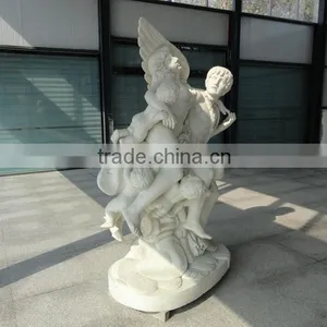 Large White Marble Angel Garden Statue thumbnail-3