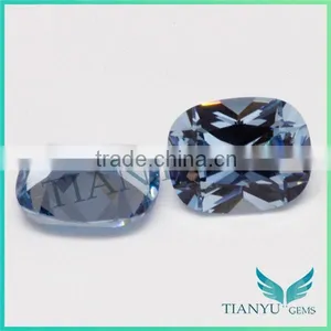 Synthetic Sapphire Lab Created Loose Gemstones 8x10mm Light Sea Blue Spinel 106# Cushion Shape Spinel Price thumbnail-3