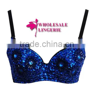 Hot Selling Blue Sequin Bra Top Bust Wear thumbnail-1