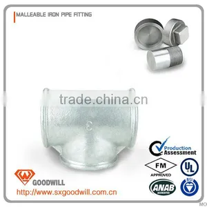 Galvanized Malleable Iron Equal Diameter Tee Water Pipe Joint Plumbing Pipe Fitting thumbnail-4