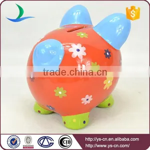 2015 Popular Unique Ceramic Red Piggy Coin Bank for Baby thumbnail-6