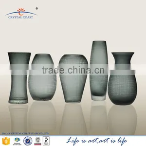 Grey Etching Glass Flower Pot Stand,china Flower Vase Wholesale thumbnail-1