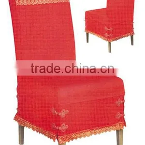 Chinese Style Wedding Party Used Red Color Hotel Chair Covers thumbnail-1