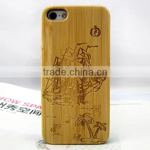 Engraving Custom Pattern Wood Phone Cover Bamboo Mobile Phone Case for IPhone 5S SE thumbnail-5