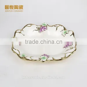 China New Style Ceramic Plates,stocks Golden Ceramic Snack Plate thumbnail-2