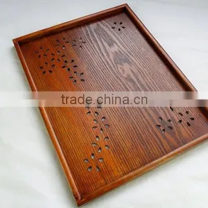 Hollow Carved Wooden Tea Tray thumbnail-3