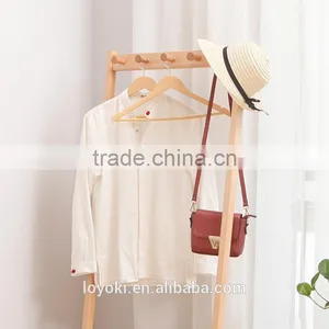 Solid Beech Wood Coat Rack Hat Purse Display Stand With Shoe Bench Entry Way Coat Rack thumbnail-3