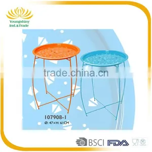 High Quality Modern Solid Custom Colorful Smart Steel Metal Kitchen Round Table thumbnail-1