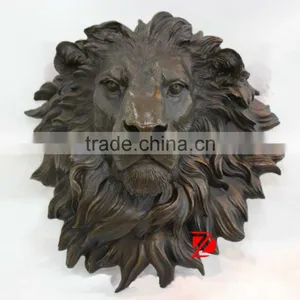 Bronze Lion Head Relief Statue thumbnail-1