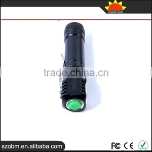 New Style B-D5 Auminum Alloy USB Rechargeable XPG-R5 LED 3 Modes LED Flashlight Torch With Clip thumbnail-6