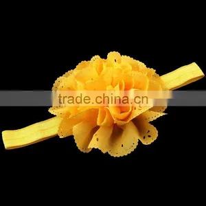 Pierced Fabric Flower Hairbands for Baby Girls thumbnail-3