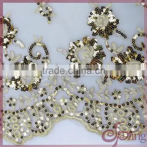 African Swiss Embroidery Voile Sequins Fabric for Wedding Party Dress thumbnail-2