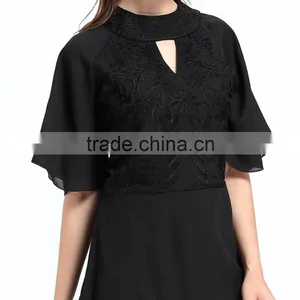 Domin Fashion Black Style Embroidery Clothes Women Dress thumbnail-2