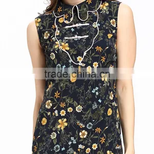 Digital Print Woman Casual One Piece In Floral Cloth Printed Dress thumbnail-2
