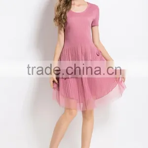 New Style Crumple Shell 3d Flower Splicing Dresses for Woman thumbnail-3