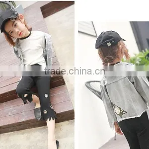Zm40647b Korean Style New Design Children Jeans Coats and Fancy Girls Jacket Casual Clothes thumbnail-6