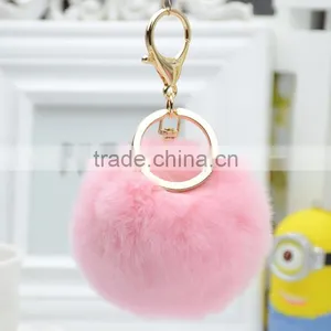 Myfur Rabbit Fur Ball Plush Fur KeyChain POM POM Keychain Tassel Pompom Car Bag Keychain thumbnail-3