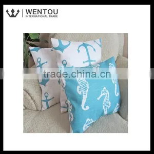 Wholesale Anchors Coastal Turquoise Pillow Cushion Cover thumbnail-3