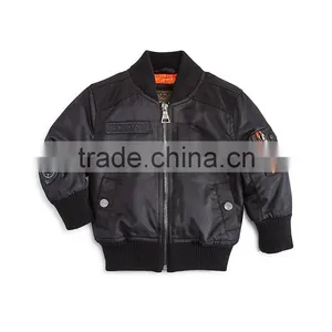 2017 Fashion Style Custom Logo Baby Kids Boys Winter Quilted Bomber Jacket Wholesale in China thumbnail-3