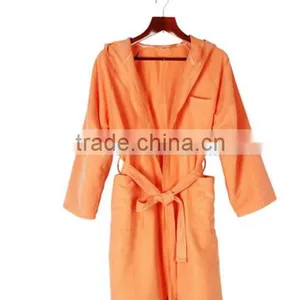 Women Hooded Microfiber Bathrobe thumbnail-1