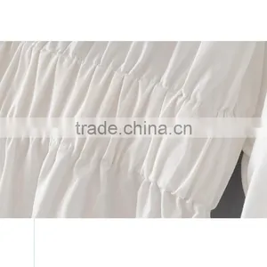 High End Womens 100% Cotton Long Sleeve Plain Fashion Blouse thumbnail-4