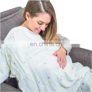 100% Organic Cotton Muslin Wrap Blanket 47x47" Baby Blanket thumbnail-1