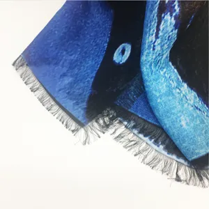 High Quality Fashionable Design Custom Logo Digital Print Silk Scarf thumbnail-5