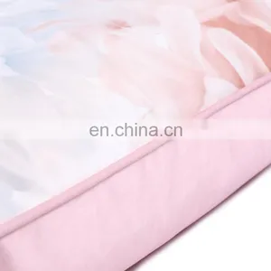 Hot Selling Big Flower Printed Velvet Decorative Cushion Covers Polyester Throw Pillow Cover for Sofa thumbnail-4