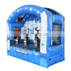 Inflatable Penguin Hover Ball Shooting Game Hovering Ball Target Shooting Knock Me Out thumbnail-1