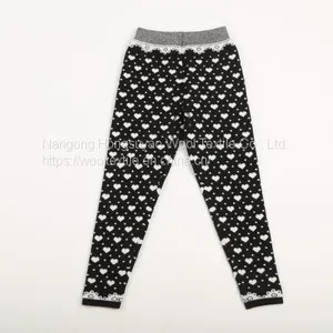 Custom Knitted Cotton Cute Heart Pattern Jacquard Children's Leggings thumbnail-5