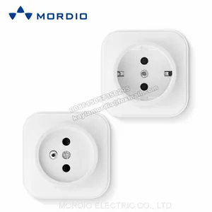 MORDIO Factory Direct Brand OEM PC WHITE 10A Wall Switch and Socket Surface Mounted Socket Germany French Russia 16A SOCKET thumbnail-5