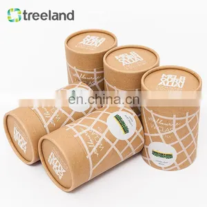 Degradable Capsules Packaging Brown Kraft Round Box Rolled Edge Paper Tube thumbnail-5