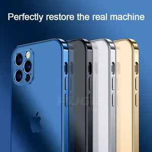 Electroplated Frosted Metal Mirror Mobile Phone Case 12/11/X Pro Lens Ring Anti Slip For Iphone 13/14 Max Transparent Ultra-thin thumbnail-5