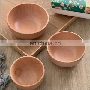 Cheap Hand Made Oraganic Rustic Printed Wooden Plates and Big Salad Dough Bowl With Spoons Decor for Buffet , Kitchen Supplies thumbnail-3