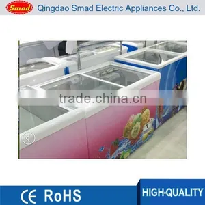 110v 220v 355L Wholesale Sliding Glass Door Chest Freezer for Ice Cream thumbnail-2